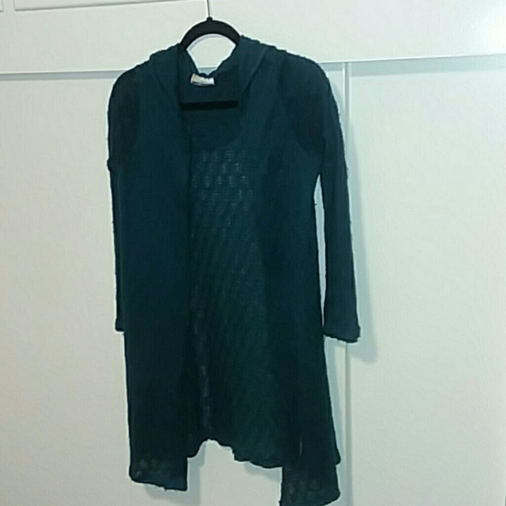 Teal lace cardigan
